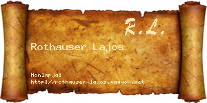 Rothauser Lajos névjegykártya